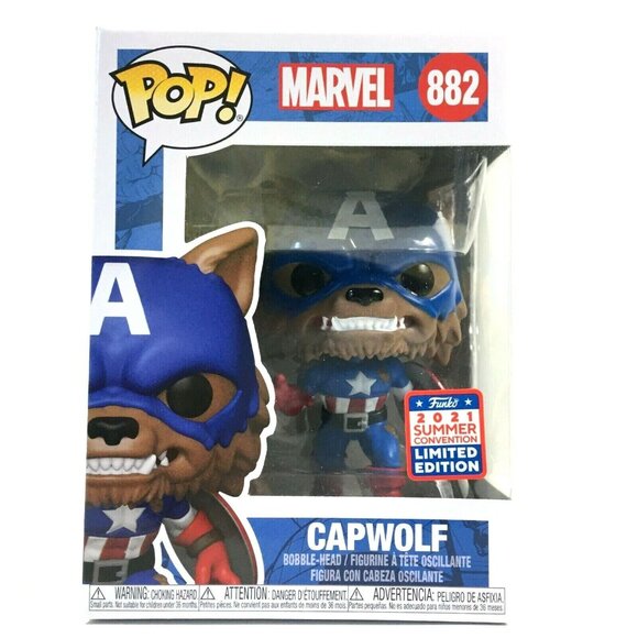 Funko Pop Marvel Capwolf 882 Funkon SDCC 2021 Summer Convention Exclusive - Picture 1 of 7